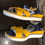 Carnaby London Power patent sandals lakers Yellow Purple Women’s Size 5.5 36 Photo 7