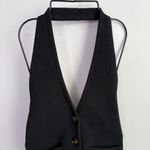 Reformation  Black Romy Halter Sweater Vest Photo 6