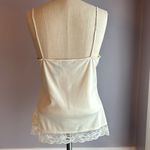 Vintage City Unltd ivory cream V neck camisole with lace hem and split sides Size M Photo 4