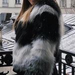 Boohoo Black And White Fur Coat Photo 0