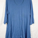 Peruvian Connection ‎ Blue Pima Cotton Blend Tunic Top Photo 0