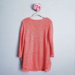 Gibson Latimer  Neon Orange Sequin Knit Sweater Photo 7