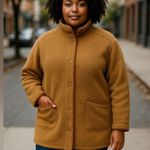 Old Navy Women’s  Cozy Oversized Sherpa Teddy Coat XL Tan Photo 0