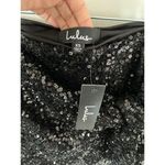 Lulus Sequin Shiny Tie Wrap Mini Skirt Black Size XS NEW Photo 6
