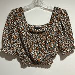 Floral SET Black and Orange NWOT Women's Skirt and Shirt Set Size M Photo 1