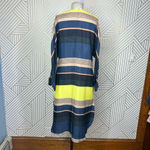 Apiece Apart Long Tunic Top Side Slits Coverup Colorful Striped Navy Blue Size 0 Photo 8