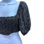 Forever 21  Womens Top S Milkmaid Coquette Feminine Floral Smocked Crop Festival‎ Photo 4