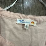 C&C California Blouse Top Blush Pink Eyelet Flutter Sleeve Cotton Rayon Soft XL Photo 5