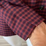 Aritzia Sunday Best Burgundy Navy Tartan Plaid Double Breasted Blazer Jacket S Photo 6