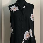 Van Heusen  sleeveless floral button‎ front blouse sleeveless top size L Photo 0