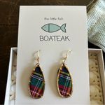the little fish BOATEAK Heritage Plaid Jewelry Set Earrings and Bracelet Red Photo 1