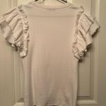 EXPRESS  White Ruffle Sleeve Top Photo 1