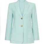 Club Monaco Rent the Runway Green Button Linen Blazer Size 12 Photo 10