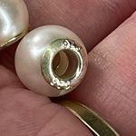 Boutique Creamy white faux pearl lot of 2 sterling silver core charm beads bracelet Photo 3