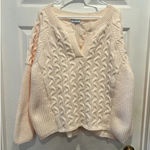 Petal Dew Relaxed Fit Cream Cable Knit‎ Sweater Size Large Photo 0