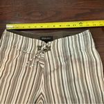 Ideology  Women Striped Wide Leg Palazzo Pants Drawstring Cotton Sage/White Sz 8 Photo 4