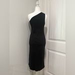 Gap Rib One-Shoulder Black Midi Dress Size M Photo 1