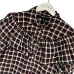 Monki Plaid Frill Ruffle Button-down Top Medium Photo 4