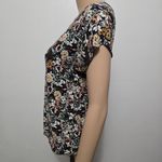 VERO MODA Black Floral Easy Short Sleeve Blouse – Size XS Photo 2