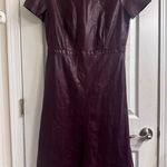 Ann Taylor  burgundy, Sheath Dress Short Sleeve Crew Neck Photo 0