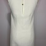 Just Me  Women's Small Short Ivory Form Fitting Textured Halter Dress Photo 5