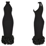 House Of CB  'Juniper' Black Peplum Midi NWT‎ size XS Photo 5