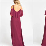 Show Me Your Mumu Caitlin Ruffle Maxi Dress Gown Burgundy Maroon Bridal Long NWT Photo 3