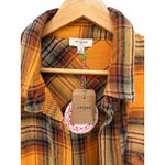 NWT UMGEE USA Women's Oversized Plaid Flannel Shirt Jacket Mustard Yellow M Size M Photo 4