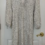 NWT Retrofete Camille Sequin Dress in White Size Medium Photo 10