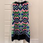 Gabby Skye Sleeveless 6os Geometric Ikat Dress Keyhole Neck Sz 8 Retro Twee Photo 1