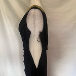 Camille La Vie Beaded Floor Length Gown Sz 6 Black Back Cowl Witchy Glam Goth Photo 4