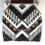 EXPRESS S Y2K Black and Gold Sequin Mini Skirt Photo 0