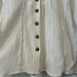 Free People Gauze Button Shirt Womens Small White Long Sleeve Oversized Boho Top Photo 2