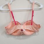 Calypso St. Barth  Bra Balconette Lace Bow Lightly Padded Lined Peach Size 36C Photo 4