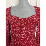 ZARA  Red Floral Mini Dress Size Small Western Boho Rodeo Festival Ditsy Floral Photo 5