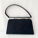 Crown Lewis Black Satin Evening Top Handle Clutch Mini Box Satchel Crystal Clasp Photo 13