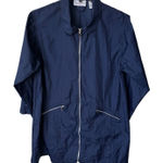 Diane Von Furstenberg DVF  Dark Navy‎ Blue Windbreaker Light Rain Jacket Zipper L Photo 0