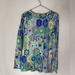 Talbots  Multicolor‎ Floral Medallion Ribbed Knit Sweater Size Small Photo 1