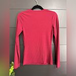 Burgundy Long Sleeve Ribbed Stretch Fitted Women’s Shirt Sz M NWOT Size M Photo 6
