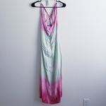 ZARA  Tie Dye Ombre Midi Shine Slit Strappy Dress Photo 7