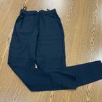 Ginia Black Silk Elastic Waist Pants Photo 0