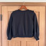 Alice + Olivia Black Carrie Ruffle Crewneck Sweatshirt Balloon Sleeve Size XS Photo 6