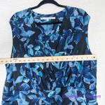 RACHEL Rachel Roy Sleeveless Printed Matte Jersey Dress in‎ Teal Berry Bush, 2X Blue Photo 3