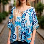 Chico's NWOT  FLORAL MULTI-PRINT PONCHO SZ-S/M Photo 0