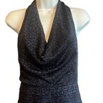 Harlyn XS Navy Pink Metallic Halter Cowl Neck Jumpsuit Glam Party Dressy NYE NWT Blue Photo 5