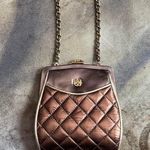 American Vintage Quilted Gold Leather Crossbody Purse Photo 1
