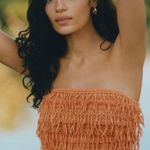 Anthropologie Let Me Be Fringed Tube Mini Dress Photo 4