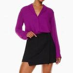 Babaton NWT Monocle Button Up Long Sleeve Shirt in Ube Purple Size XS Photo 0