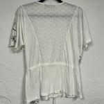 Desigual  White Eyelet Short Sleeve Blouse Womens M Casual Beachy Summer Top Photo 11