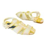 Farm Rio  Yellow Whipstitch Palm Tree Sandals Size 9.5 NEW Photo 2